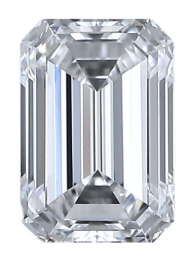 (GIA) 0.48ct høykvalitets smaragdslipt naturlig diamant. D/VVS1.